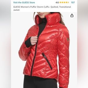 Guess woman’s puffer storm cuff quilted transitional jacket brand new with tags